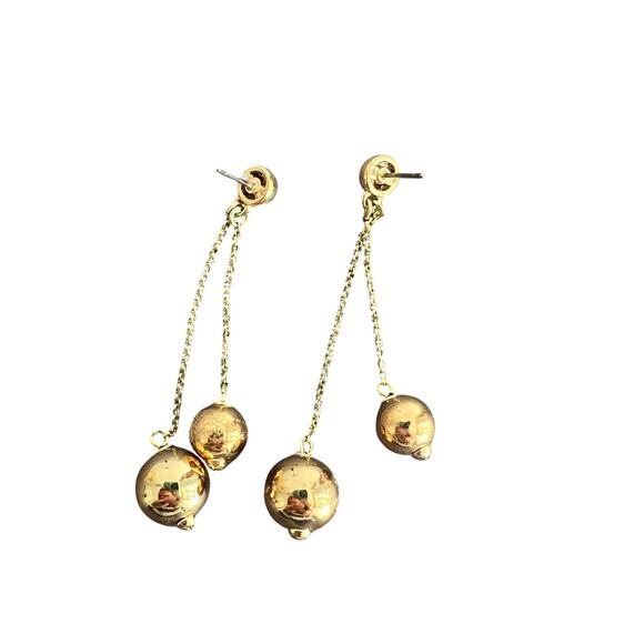 Kate Spade Gold Bauble Ball Dangle Drop Post Stud Earrings - Picture 1 of 5